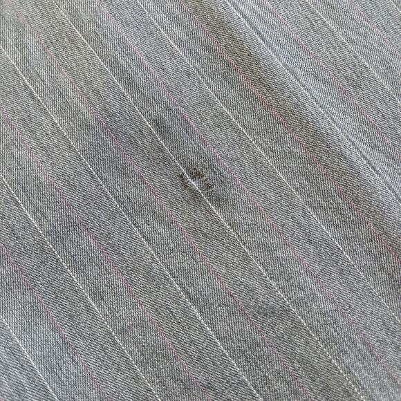 George Grey Stripe Slacks size 16 Ladies Average pockets hemmed short repaired - Picture 3 of 14